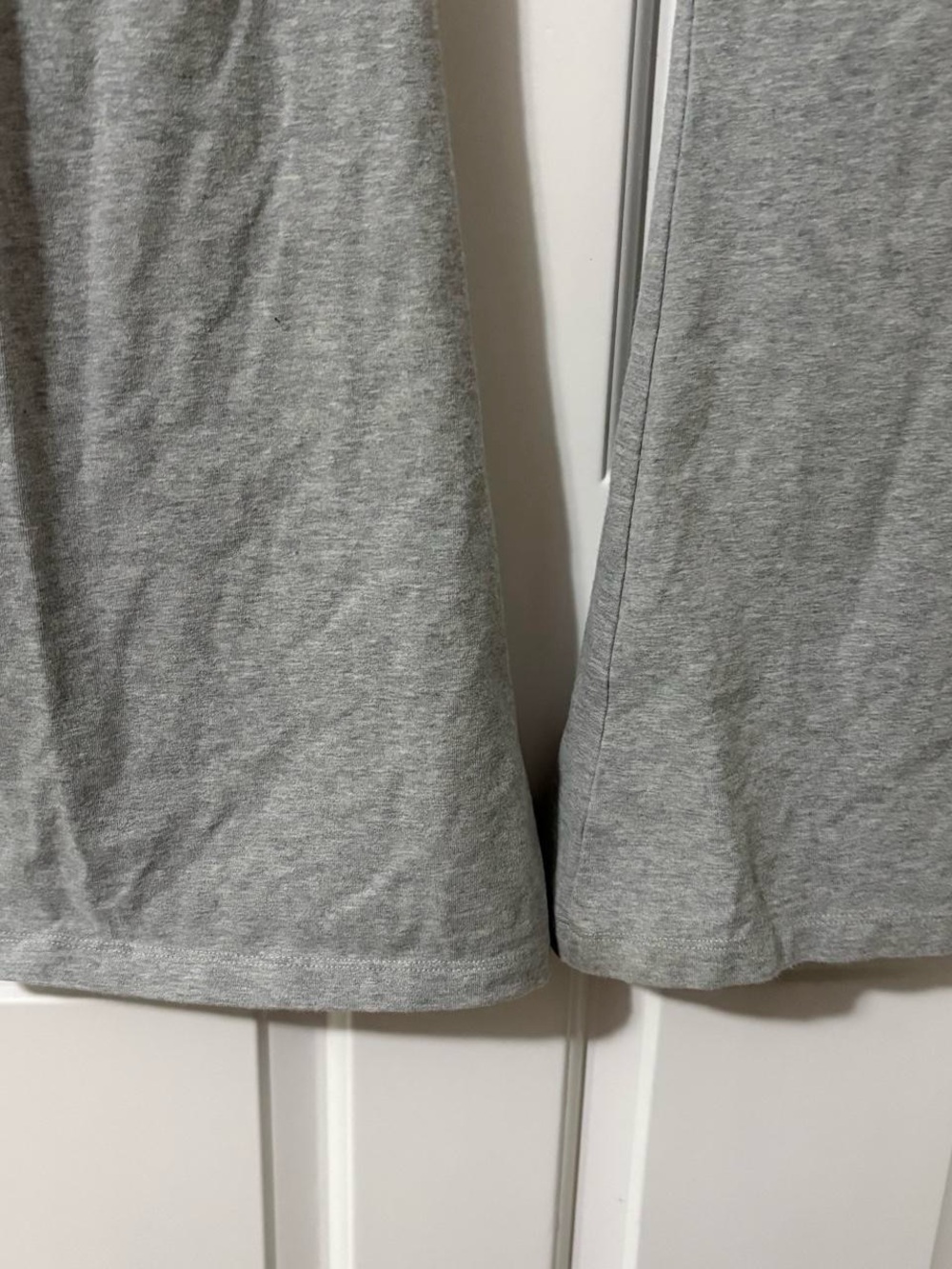 PINK Victoria's Secret originals grey pink and white stripe fold over yoga pants - Picture 3 of 6